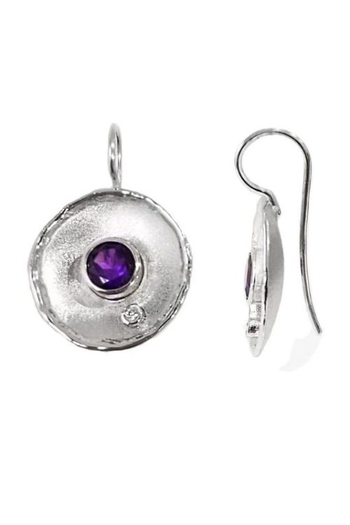 Amethyst Diamond Earrings